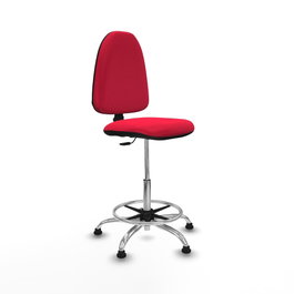 PIQUERAS Y CRESPO Taburete Aýna Rojo con Base Cromada