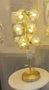 DKD Home Decor Lámpara de Sobremesa de Cristal y Metal Dorado con Bolas