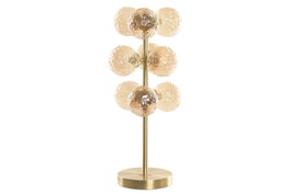 DKD Home Decor Lámpara de Sobremesa de Cristal y Metal Dorado con Bolas