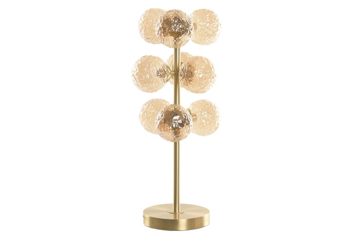 DKD Home Decor Lámpara de Sobremesa de Cristal y Metal Dorado con Bolas DKD Home Decor Lámpara de Sobremesa de Cristal y Metal Dorado con Bolas