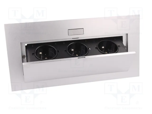 ORNO Regleta de alimentación para muebles, 3 tomas, plata ORNO Regleta de alimentación para muebles, 3 tomas, plata
