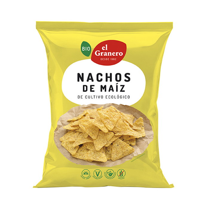 El Granero Integral Nachos de Maíz Natural Bio 125g (Pack de 10 unidades)
