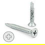 DUVER Tornillo Broca Cabeza Plana Din 7504-P Zincado Largo Chapa 25Mm Ø 4.2Mm (Set de 200)