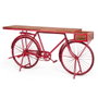 DKD Home Decor Consola de Hierro y Mango con Diseño de Bicicleta Antigua Roja