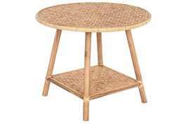 DKD Home Decor Mesita Auxiliar de Bambú y Ratán Natural