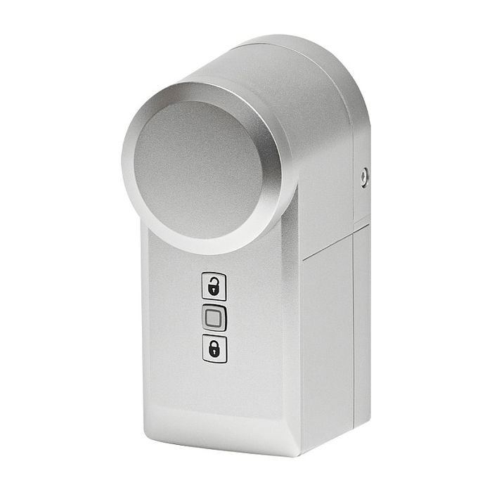 Homematic IP HmIP-DLD-S Cerradura de Puerta Inteligente, Sin Llave, Mando a Distancia, Plata