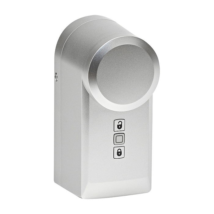 Homematic IP HmIP-DLD-S Cerradura de Puerta Inteligente, Sin Llave, Mando a Distancia, Plata