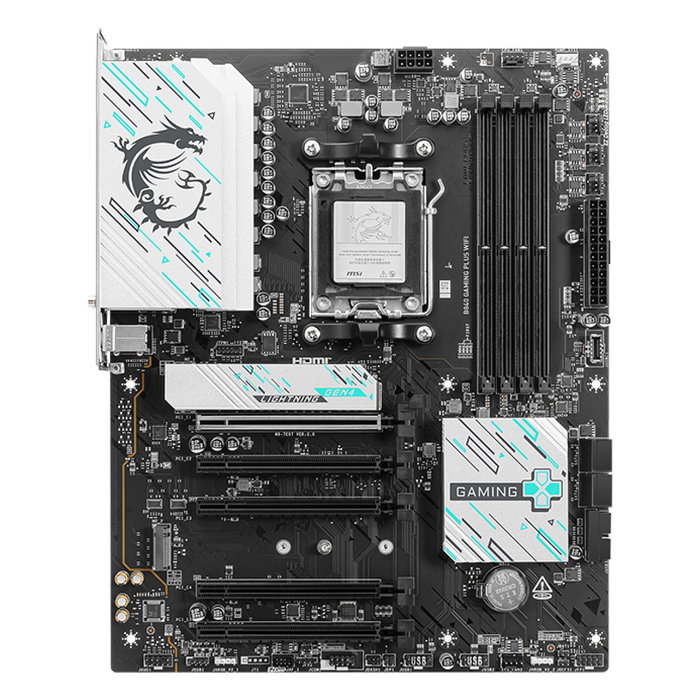 MSI Placa Base ATX AMD B850 Gaming Plus Wi-Fi 7 (802.11be) Bluetooth 5.4 Socket AM5 para Ryzen 7000/8000/9000 Series, DDR5, 2.5GbE, PCIe 4.0 M.2, SATA III, USB 3.2, HDMI 2.1, Negro