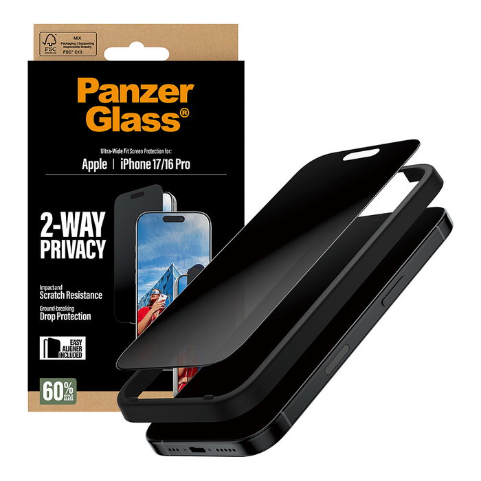 Panzerglass Protector Pantalla Privacidad para iPhone 17 / iPhone 16 Pro