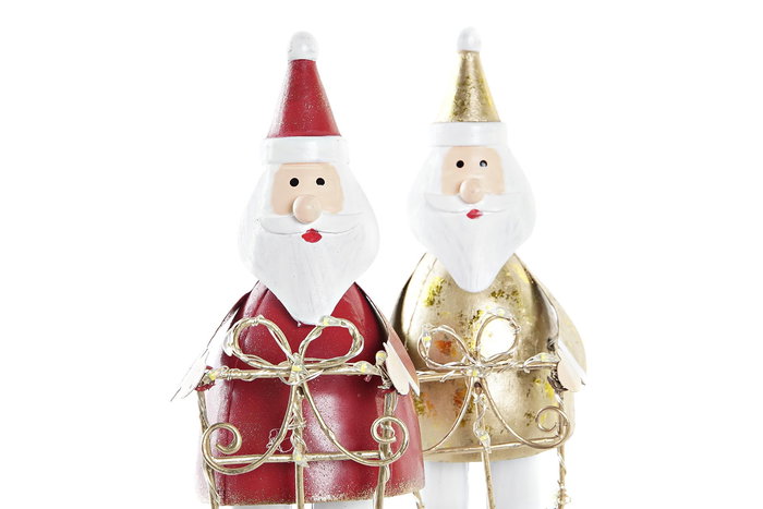 DKD Home Decor Figura Navidad Tradicional Rojo Dorado 4 x 20 x 7 cm (4 Unidades)
