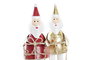 DKD Home Decor Figura Navidad Tradicional Rojo Dorado 4 x 20 x 7 cm (4 Unidades)