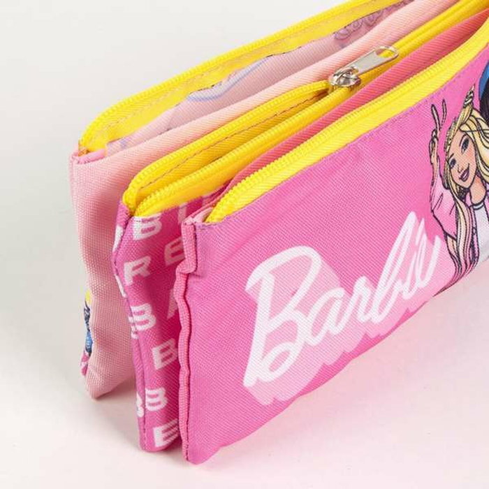 CERDÁ Portatodo Barbie Triple de 3 Compartimentos Fucsia