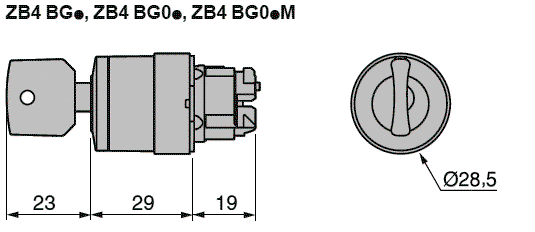 SCHNEIDER ELECTRIC Interruptor rotativo con llave Harmony XB4 22mm Negro SCHNEIDER ELECTRIC Interruptor rotativo con llave Harmony XB4 22mm Negro
