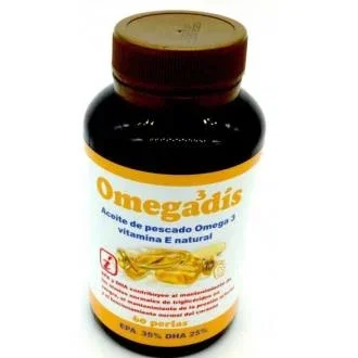 Omegadis Omega 3 1500mg - 60 Perlas - Alto Contenido en EPA 371mg y DHA 265mg - Aceite de Pescado con Vitamina E - Suplemento Alimenticio Omegadis Omega 3 1500mg - 60 Perlas - Alto Contenido en EPA 371mg y DHA 265mg - Aceite de Pescado con Vitamina E - Suplemento Alimenticio