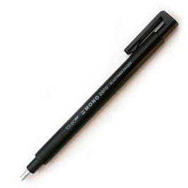 Tombow Mono Zero Portagomas, Punta 2.3 mm Redonda, Cuerpo Negro