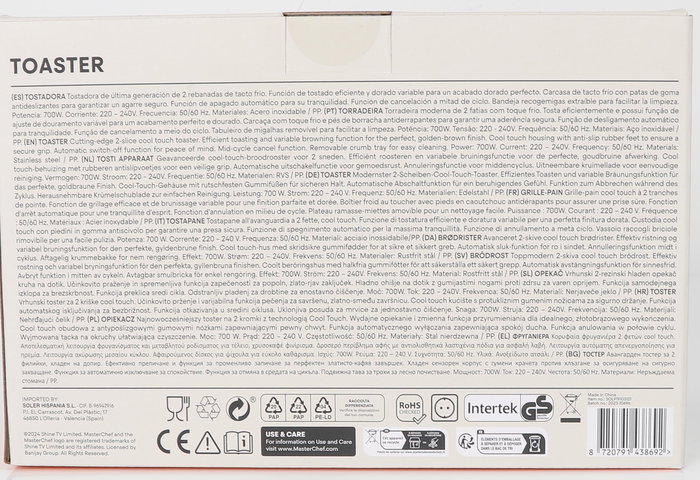 Masterchef Tostadora de Pan 700W, 16.6 x 27.3 x 17.2 cm (3 Unidades)