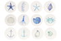 DKD Home Decor Posavasos Mediter Surtido Azul y Blanco