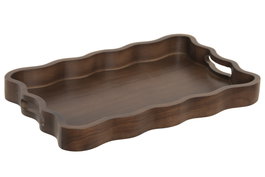 DKD Home Decor Bandeja MDF Chocolate Mousse Marrón 40x25x4 cm