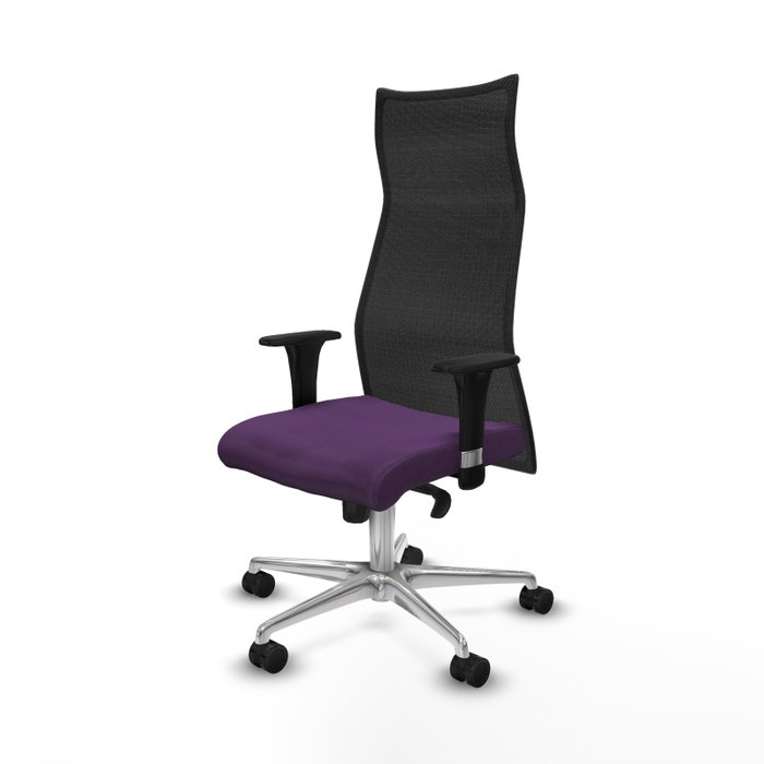 PIQUERAS Y CRESPO Sillón Albacete con Mecanismo Sincro, Morado y Negro