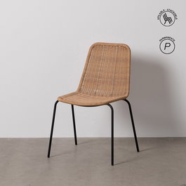 Silla Natural Pe-Acero Salón 52 X 57 X 82 cm (Set de 2)