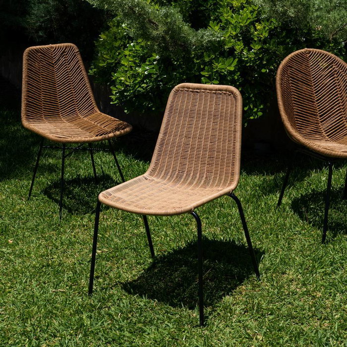 Silla Natural Pe-Acero Salón 52 X 57 X 82 cm (Set de 2)