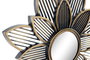 DKD Home Decor Espejo Dorado Champan con Flor Set de 4 Piezas Materiales PP y Espejo 1 x 25 x 25 cm