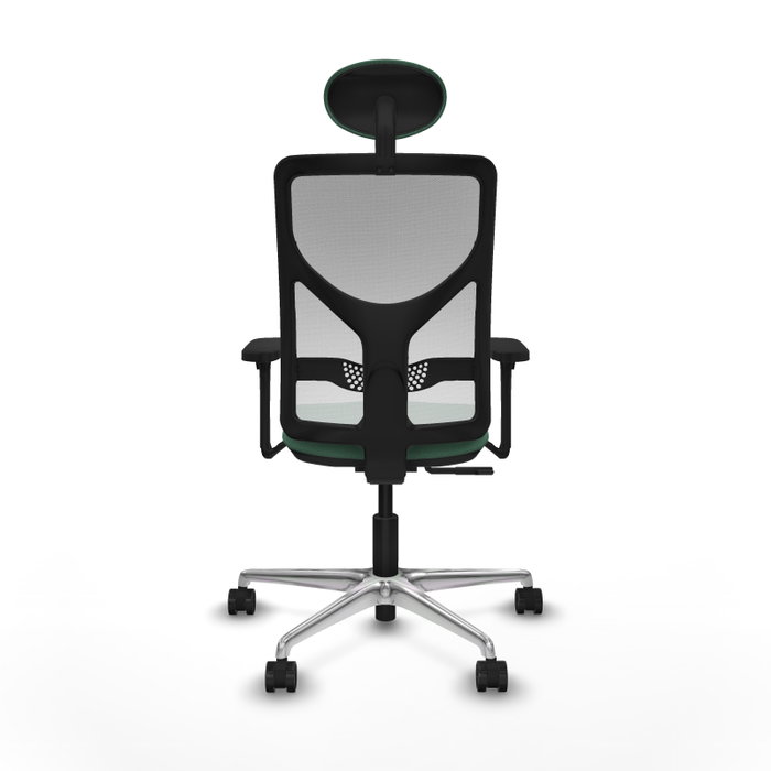 PIQUERAS Y CRESPO Silla de oficina Motilla con mecanismo Sincro, Verde esmeralda y Blanco