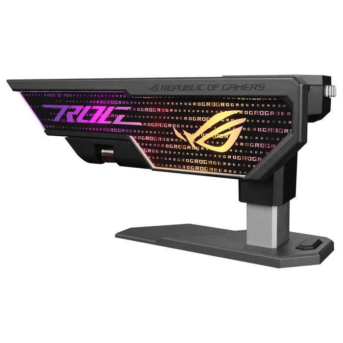 Asus ROG Herculx XH01/GRY/ARGB - Soporte para Tarjeta Gráfica, Holder Universal, Negro/Gris, RGB Direccionable, Incluye Cable de 0.5 m, para Caja PC