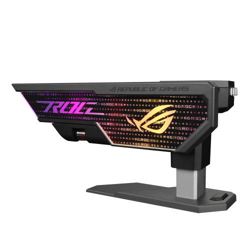 Asus ROG Herculx XH01/GRY/ARGB - Soporte para Tarjeta Gráfica, Holder Universal, Negro/Gris, RGB Direccionable, Incluye Cable de 0.5 m, para Caja PC