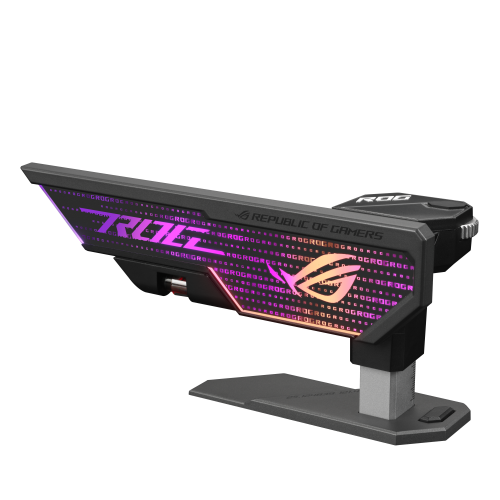 Asus ROG Herculx XH01/GRY/ARGB - Soporte para Tarjeta Gráfica, Holder Universal, Negro/Gris, RGB Direccionable, Incluye Cable de 0.5 m, para Caja PC