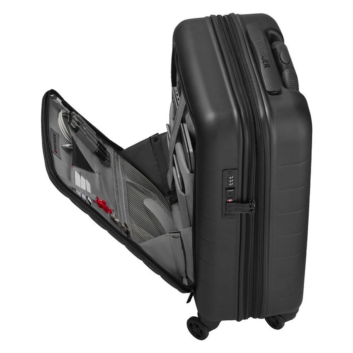 Wenger Maleta de Cabina Syntry con Compartimento para Portátil 14", 4 Ruedas Pivotantes, Negro/Gris, 36L