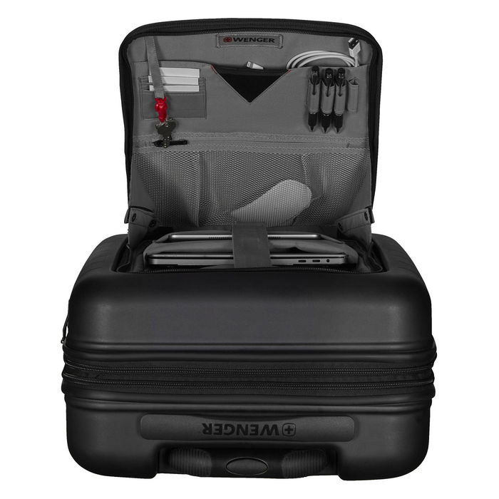 Wenger Maleta de Cabina Syntry con Compartimento para Portátil 14", 4 Ruedas Pivotantes, Negro/Gris, 36L