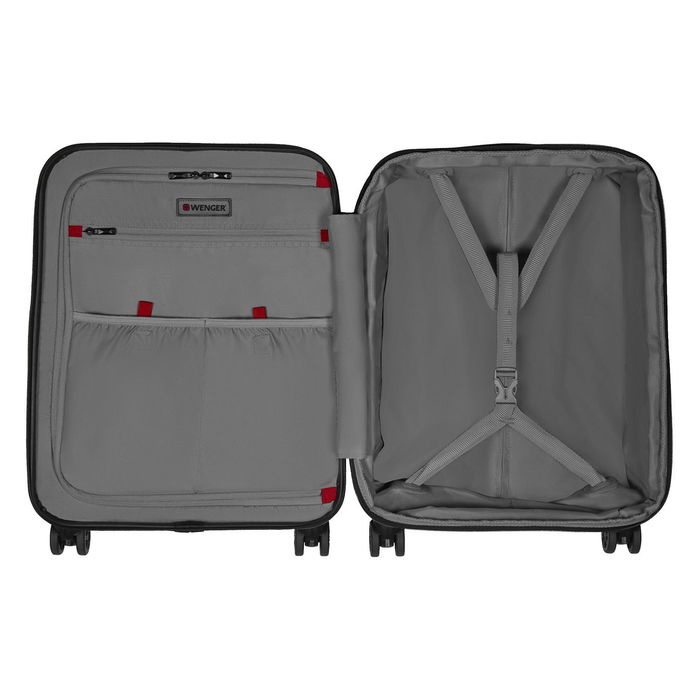 Wenger Maleta de Cabina Syntry con Compartimento para Portátil 14", 4 Ruedas Pivotantes, Negro/Gris, 36L