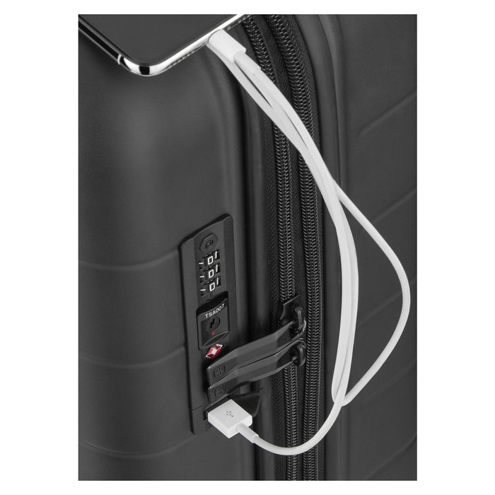 Wenger Maleta de Cabina Syntry con Compartimento para Portátil 14", 4 Ruedas Pivotantes, Negro/Gris, 36L