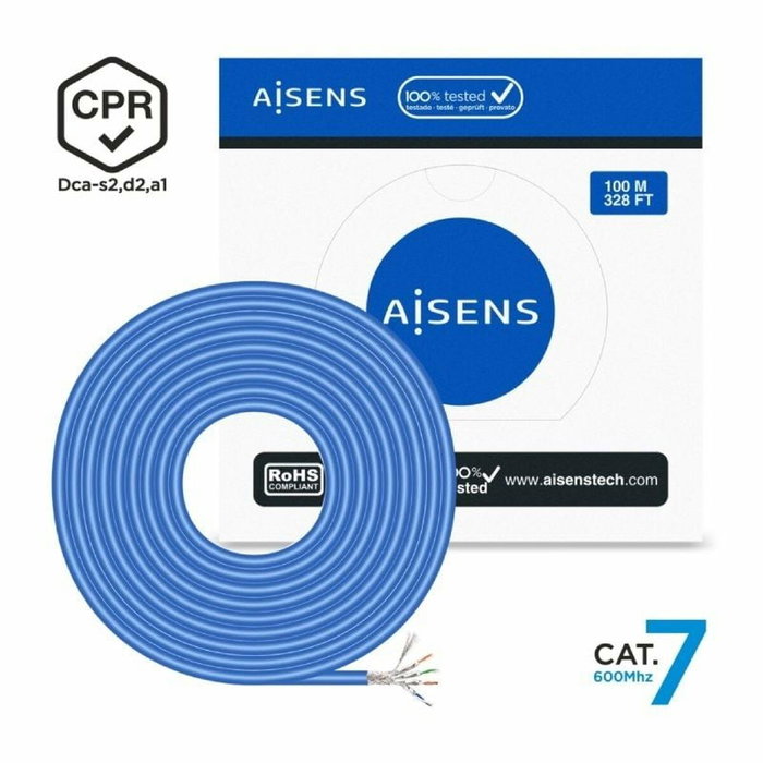 Aisens Cable de Red RJ45 Cat.7 S/FTP AWG23 Azul 100m