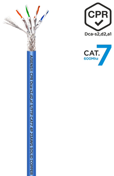 Aisens Cable de Red RJ45 Cat.7 S/FTP AWG23 Azul 100m