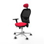 PIQUERAS Y CRESPO Silla de oficina Jorquera con mecanismo Sincro/Traslack, Rojo y Negro