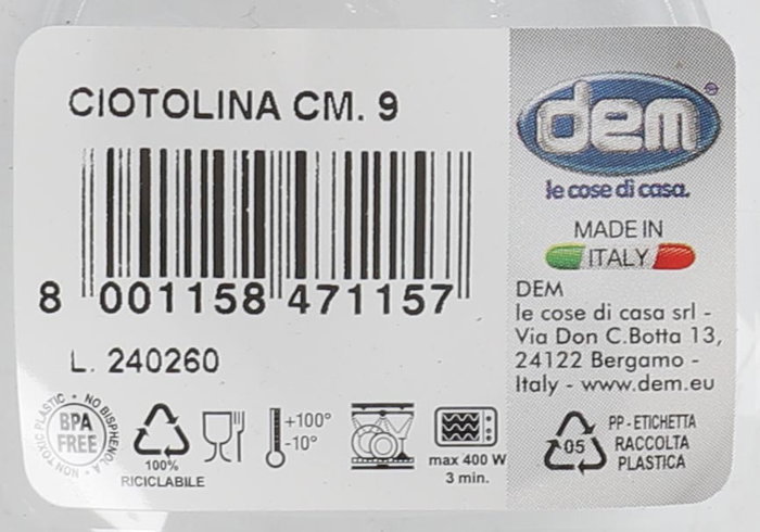 Inde Bol 9 cm Transparente Smaty Color (48 Unidades) - Bahia