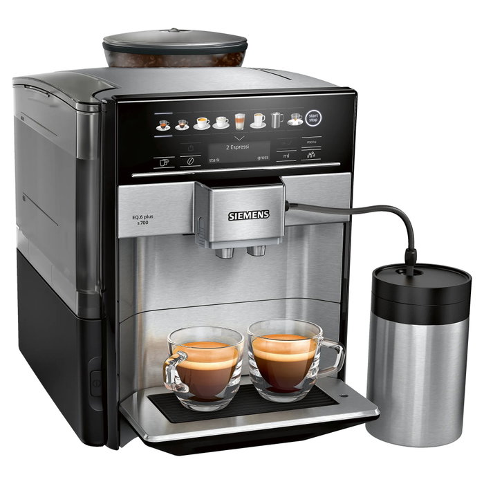 Siemens EQ.6 plus s700 TE657M03DE, Cafetera Superautomática Negro y Acero inoxidable Siemens EQ.6 plus s700 TE657M03DE, Cafetera Superautomática Negro y Acero inoxidable
