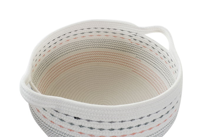 DKD Home Decor Cesta Set de 3 Blanco Negro Naranja 43 x 25 x 52 cm