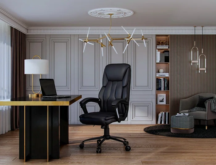 Q-connect Silla de Dirección Profesional, Respaldo Alto, Similpiel, Negro, Base Metálica, Ruedas Premium, Altura Max 1260 mm