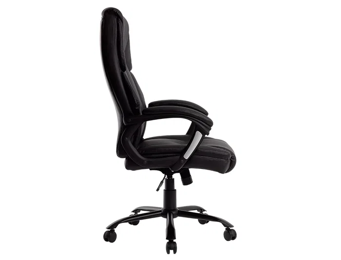 Q-connect Silla de Dirección Profesional, Respaldo Alto, Similpiel, Negro, Base Metálica, Ruedas Premium, Altura Max 1260 mm