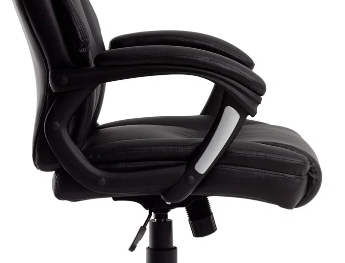 Q-connect Silla de Dirección Profesional, Respaldo Alto, Similpiel, Negro, Base Metálica, Ruedas Premium, Altura Max 1260 mm