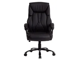 Q-connect Silla de Dirección Profesional, Respaldo Alto, Similpiel, Negro, Base Metálica, Ruedas Premium, Altura Max 1260 mm