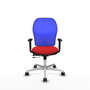 PIQUERAS Y CRESPO Silla de oficina Jorquera con mecanismo Sincro/Traslack, Rojo y Azul