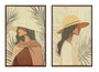 DKD Home Decor Cuadro Lino PS 60x3x90 Chica Sombrero 3D (Surtido de 2 piezas)