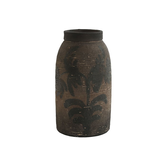 DKD Home Decor Jarrón de Terracota Envejecido Marrón 19,5x19,5x35,5 cm
