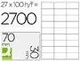 Q-connect KF10642 Etiqueta Adhesiva 70x30 mm para Ink-jet, Láser y Fotocopiadora, Caja 100 Hojas DIN A4