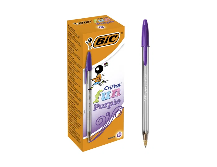 Bic Cristal Fun Morado Punta 1,6 mm Caja 20 Unidades Bic Cristal Fun Morado Punta 1,6 mm Caja 20 Unidades