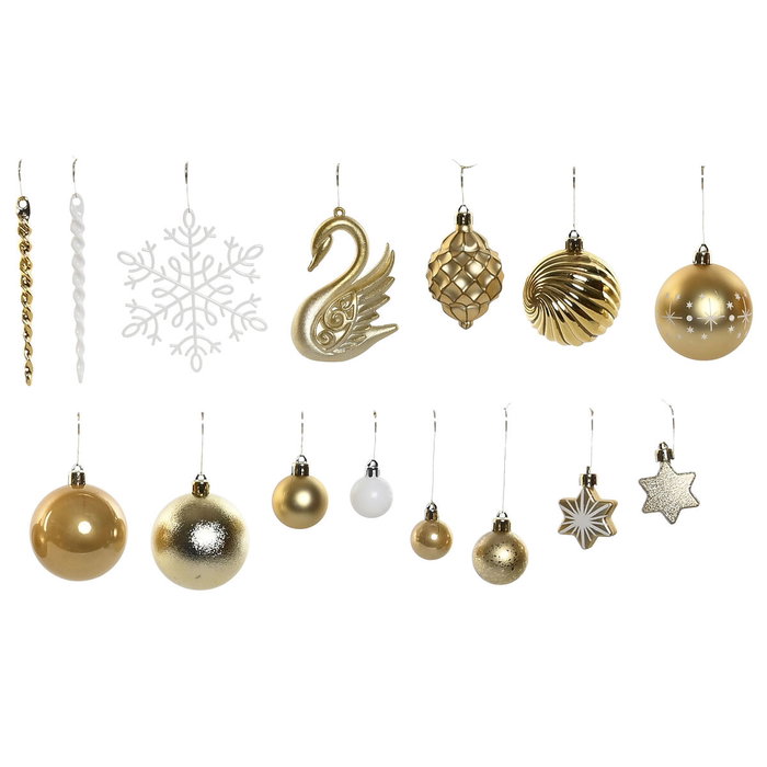 DKD Home Decor Set de 70 Bolas de Decoración Doradas PE